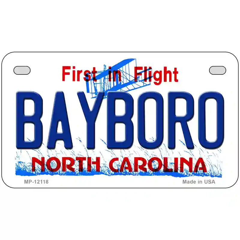 Bayboro North Carolina State Novelty Metal License Plate 7" x 4" (MP)