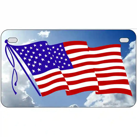 American Flag Cloud Novelty Metal License Plate 7" x 4" (MP)