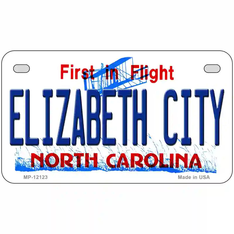 Elizabeth City North Carolina State Novelty Metal License Plate 7" x 4" (MP)