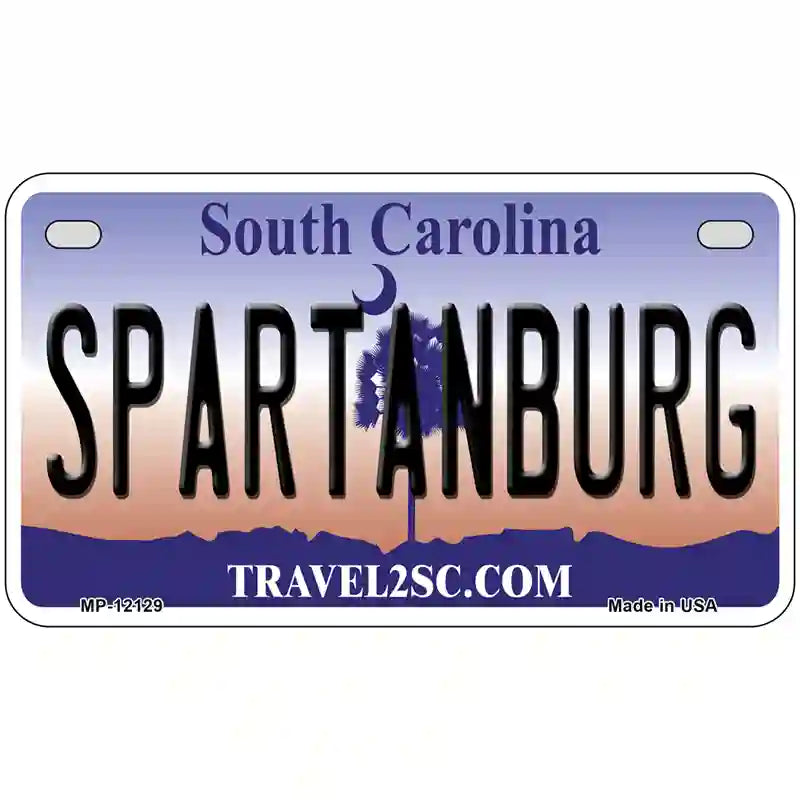 Spartanburg South Carolina State Novelty Metal License Plate 7" x 4" (MP)