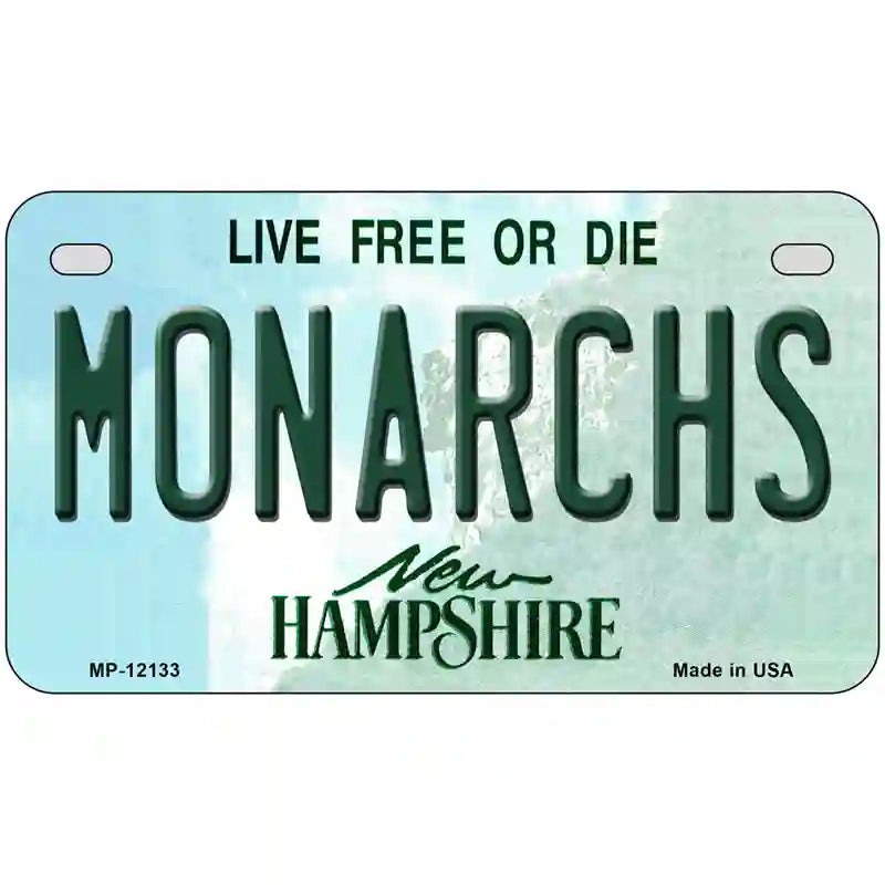 Monarchs New Hampshire Novelty Metal License Plate 7" x 4" (MP)