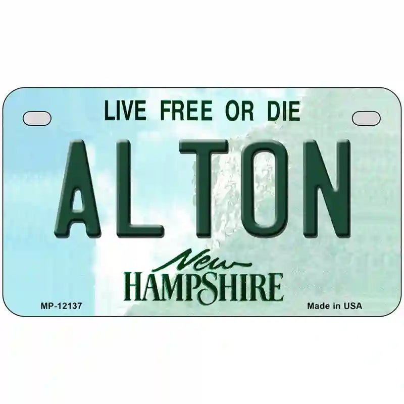 Alton New Hampshire Novelty Metal License Plate 7" x 4" (MP)