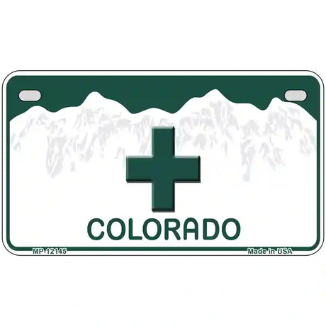 Marajuana Cross Colorado Novelty Metal License Plate 7" x 4" (MP)