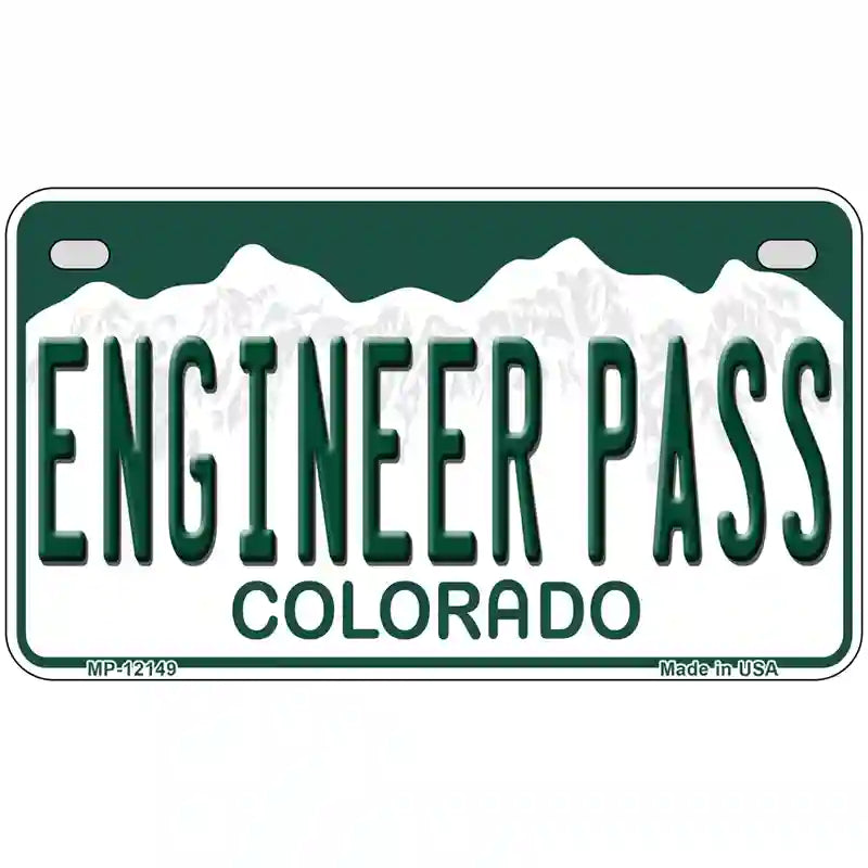 Engineer Pass Colorado Novelty Metal License Plate 7" x 4" (MP)