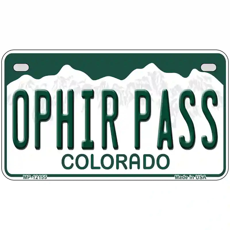 Ophir Pass Colorado Novelty Metal License Plate 7" x 4" (MP)