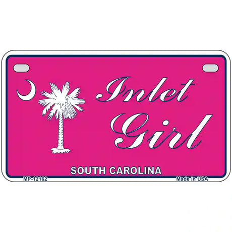 Inlet Girl SC Pink Novelty Metal License Plate 7" x 4" (MP)