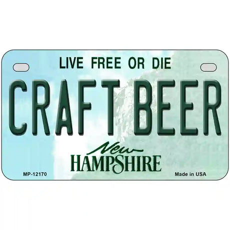 Craft Beer New Hampshire Novelty Metal License Plate 7" x 4" (MP)