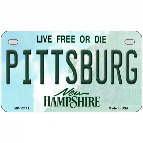 Pittsburg New Hampshire Novelty Metal License Plate 7" x 4" (MP)