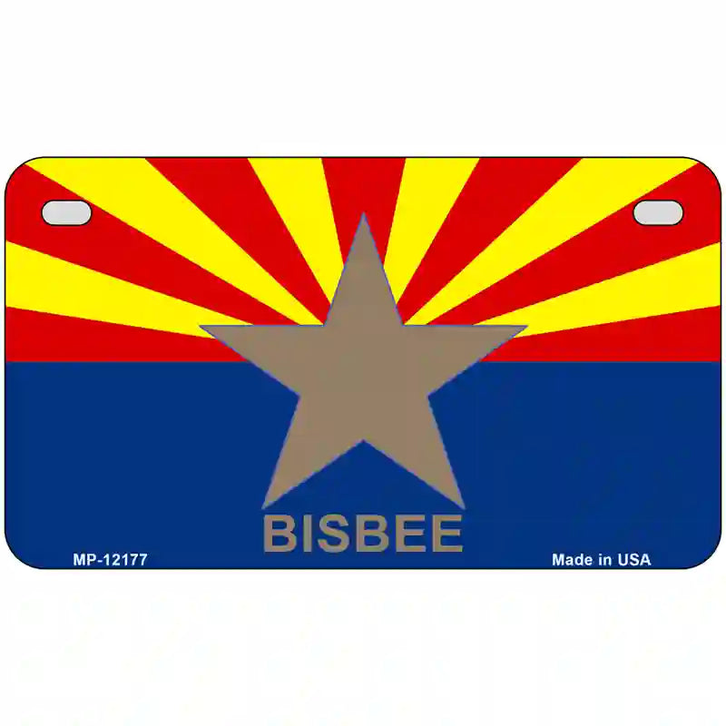 Bisbee Arizona Flag Novelty Metal License Plate 7" x 4" (MP)