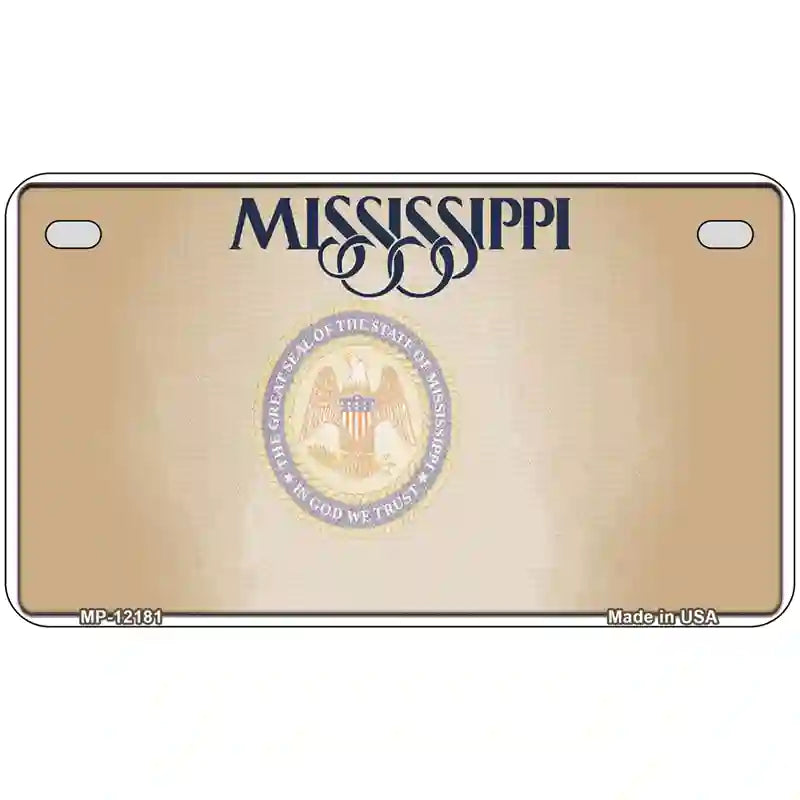 Mississippi Great Seal Blank Novelty Metal License Plate 7" x 4" (MP)