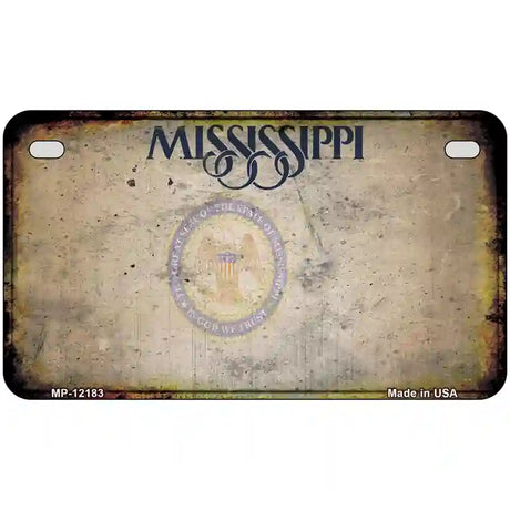 Mississippi Great Seal Rusty Blank Novelty Metal License Plate 7" x 4" (MP)