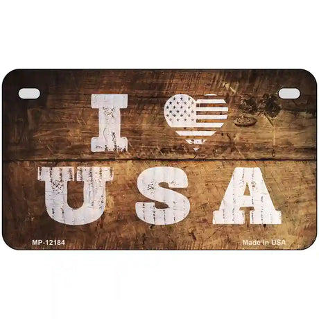 I Love USA Novelty Metal License Plate 7" x 4" (MP)