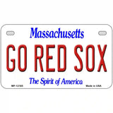 Go Red Sox Massachusetts Novelty Metal License Plate 7" x 4" (MP)