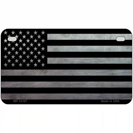 American Flag Black and Gray Novelty Metal License Plate 7" x 4" (MP)