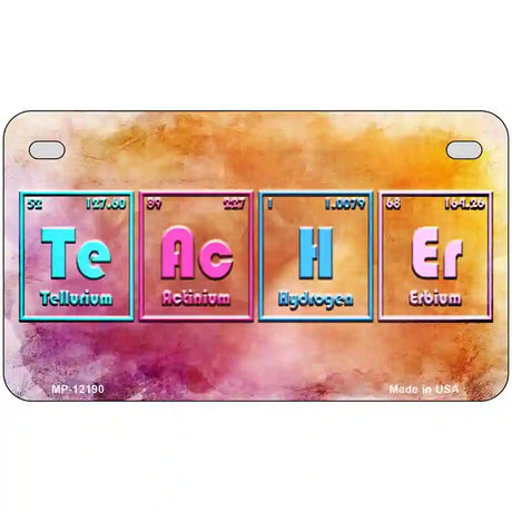 Teacher Periodic Table Novelty Metal License Plate 7" x 4" (MP)