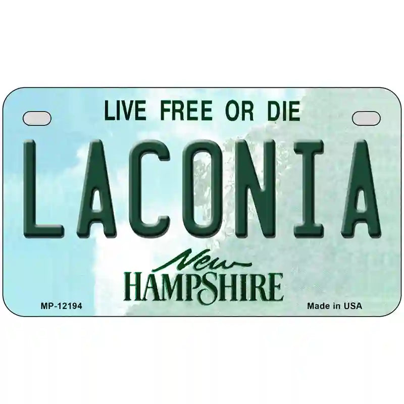 Laconia New Hampshire Novelty Metal License Plate 7" x 4" (MP)