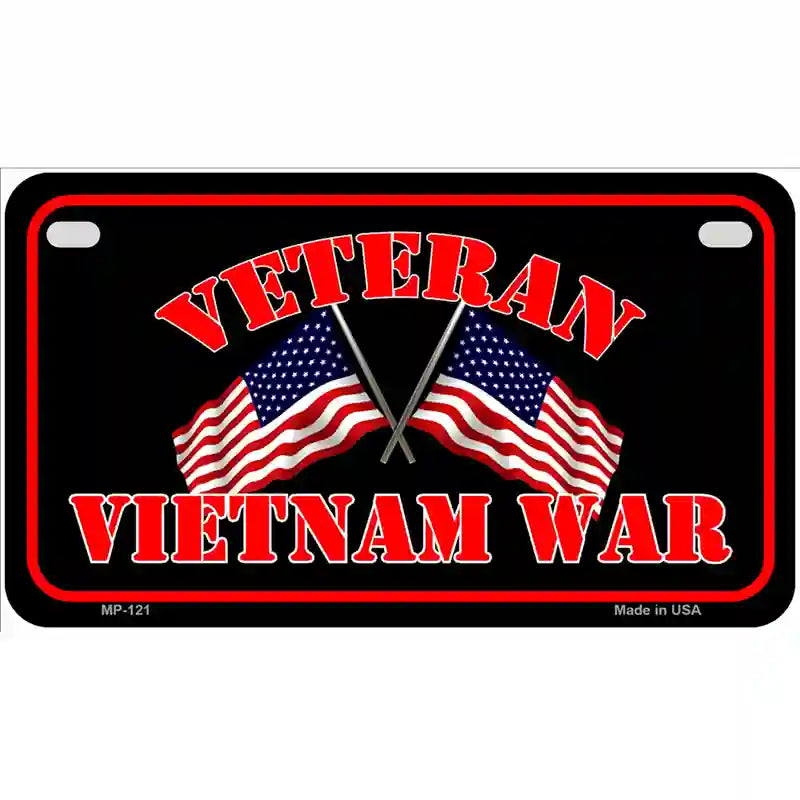 Vietnam War Veteran Novelty Metal License Plate 7" x 4" (MP)