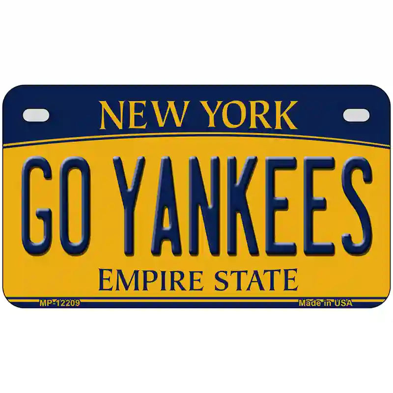 Go Yankees New York Novelty Metal License Plate 7" x 4" (MP)