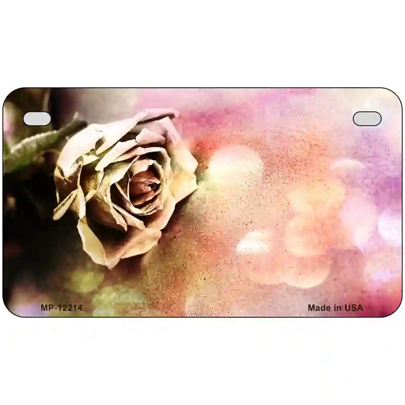 Watercolor Rose Novelty Metal License Plate 7" x 4" (MP)