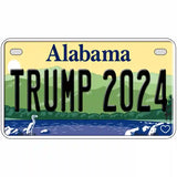 Trump 2024 Alabama Novelty Metal License Plate 7" x 4" (MP)