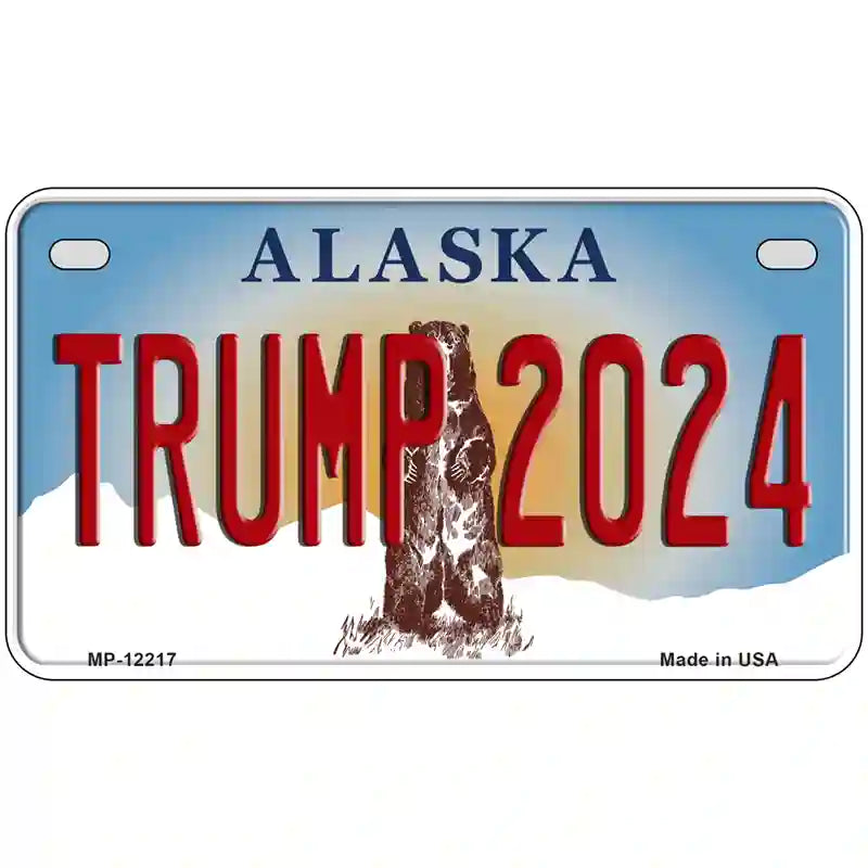 Trump 2024 Alaska Novelty Metal License Plate 7" x 4" (MP)