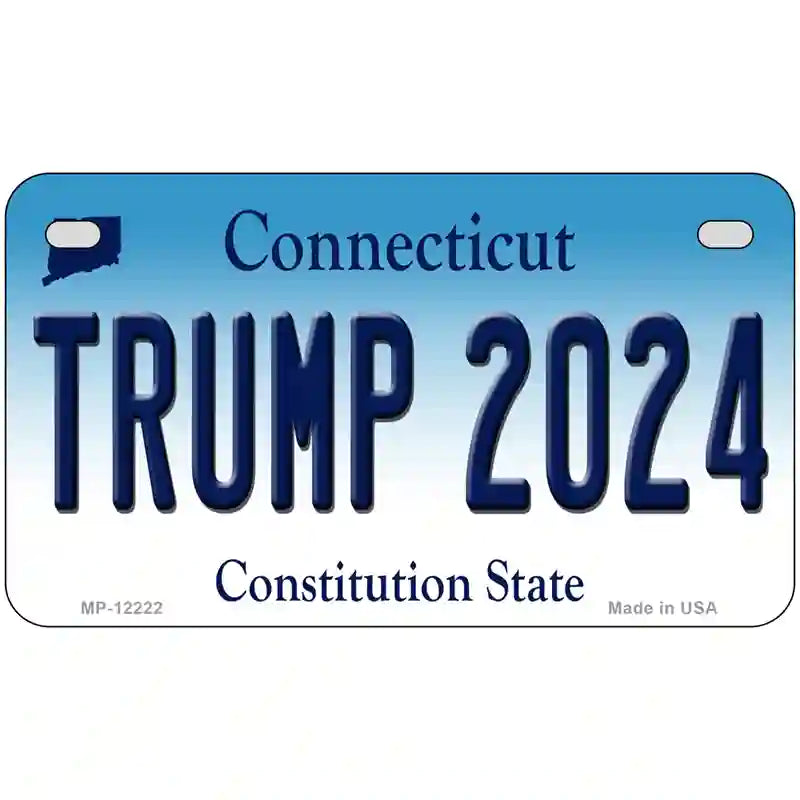 Trump 2024 Connecticut Novelty Metal License Plate 7" x 4" (MP)