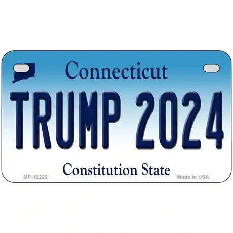 Trump 2024 Connecticut Novelty Metal License Plate 7" x 4" (MP)