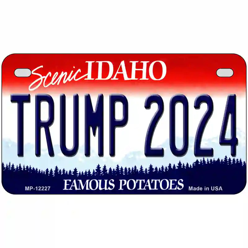 Trump 2024 Idaho Novelty Metal License Plate 7" x 4" (MP)