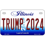 Trump 2024 Illinois Novelty Metal License Plate 7" x 4" (MP)