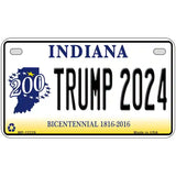 Trump 2024 Indiana Novelty Metal License Plate 7" x 4" (MP)