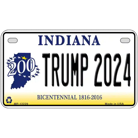 Trump 2024 Indiana Novelty Metal License Plate 7" x 4" (MP)