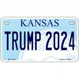 Trump 2024 Kansas Novelty Metal License Plate 7" x 4" (MP)