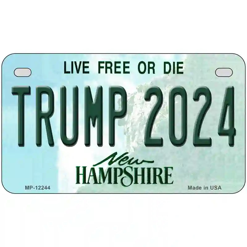 Trump 2024 New Hampshire Novelty Metal License Plate 7" x 4" (MP)