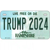 Trump 2024 New Hampshire Novelty Metal License Plate 7" x 4" (MP)