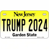 Trump 2024 New Jersey Novelty Metal License Plate 7" x 4" (MP)