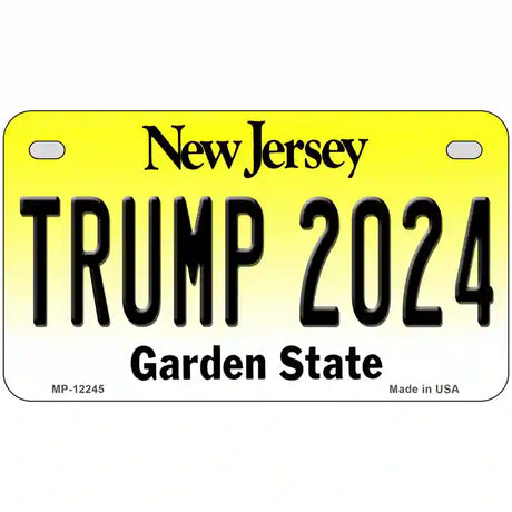 Trump 2024 New Jersey Novelty Metal License Plate 7" x 4" (MP)