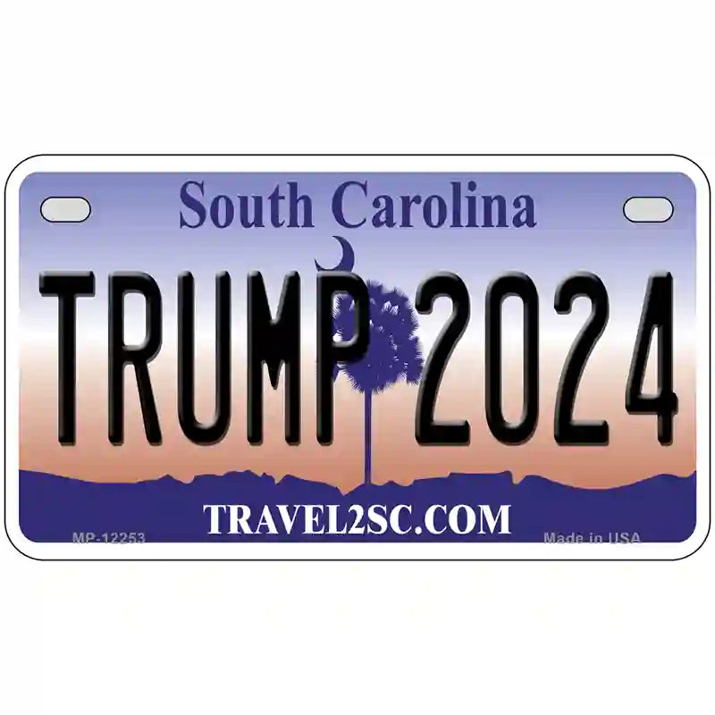 Trump 2024 South Carolina Novelty Metal License Plate 7" x 4" (MP)