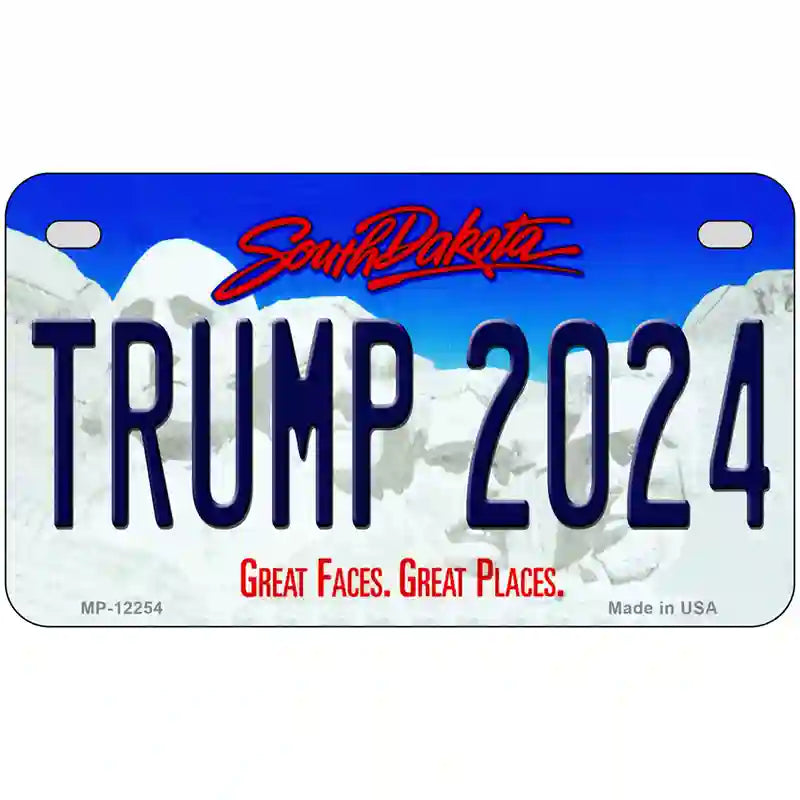 Trump 2024 South Dakota Novelty Metal License Plate 7" x 4" (MP)