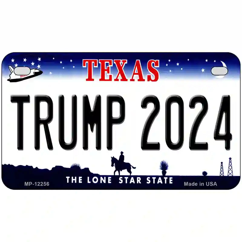 Trump 2024 Texas Novelty Metal License Plate 7" x 4" (MP)