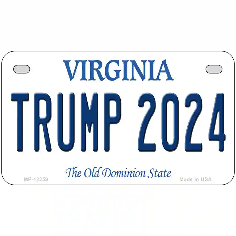 Trump 2024 Virginia Novelty Metal License Plate 7" x 4" (MP)