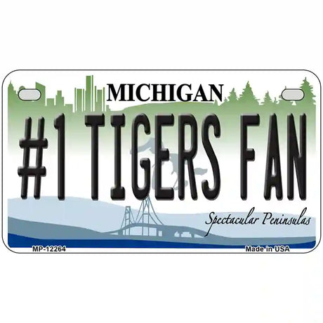 Number 1 Tigers Fan Michigan Novelty Metal License Plate 7" x 4" (MP)