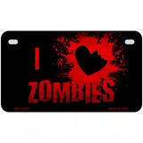 I Love Zombies Novelty Metal License Plate 7" x 4" (MP)