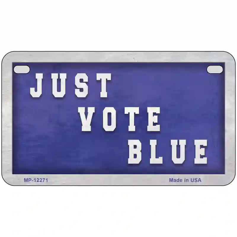 Just Vote Blue Novelty Metal License Plate 7" x 4" (MP)