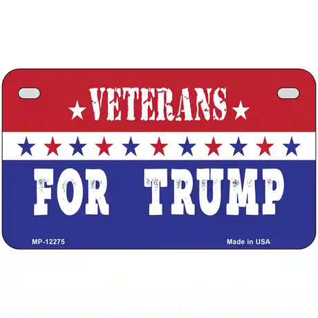 Veterans For Trump Novelty Metal License Plate 7" x 4" (MP)