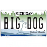 Michigan Big Dog Novelty Metal License Plate 7" x 4" (MP)