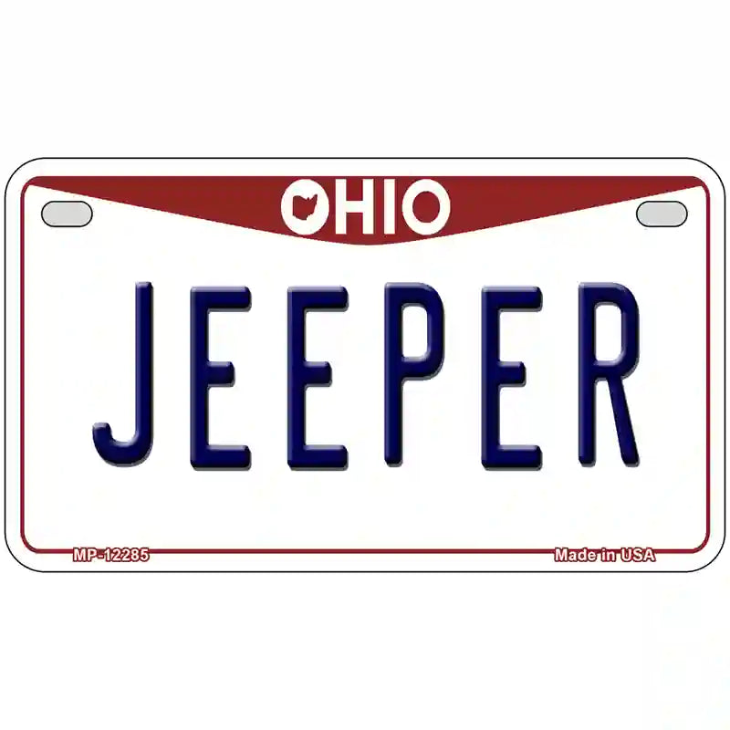 Ohio Jeeper Novelty Metal License Plate 7" x 4" (MP)