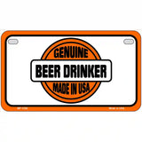 Genuine Beer Drinker Novelty Metal License Plate 7" x 4" (MP)