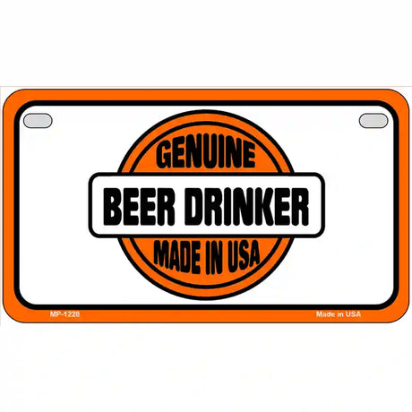 Genuine Beer Drinker Novelty Metal License Plate 7" x 4" (MP)