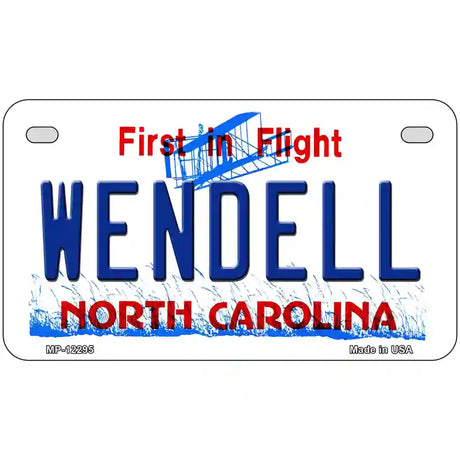 North Carolina Wendell Novelty Metal License Plate 7" x 4" (MP)