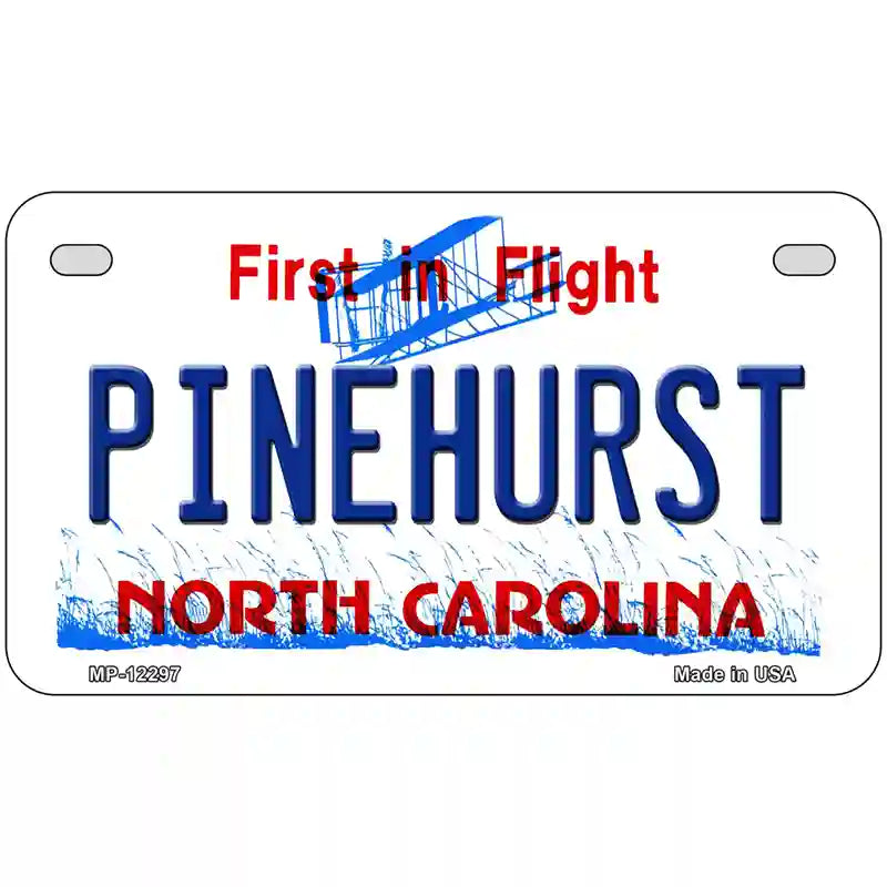 North Carolina Pinehurst Novelty Metal License Plate 7" x 4" (MP)